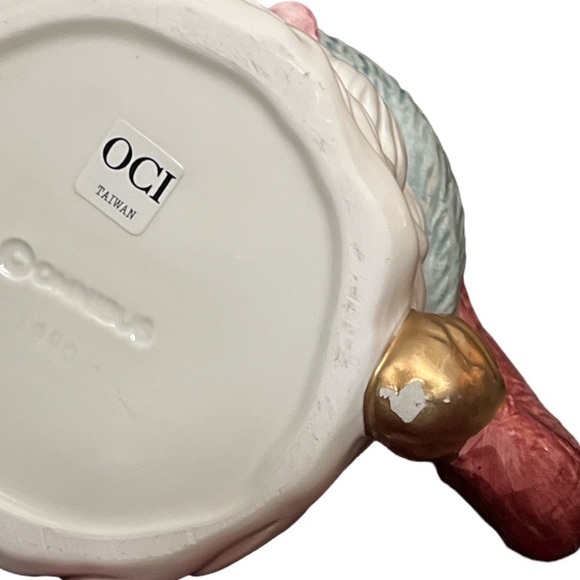 Vtg Fitz & Floyd Christmas Quilt Santa Toby Mug Collectable Santa Omnibus 1990 - Picture 8 of 8